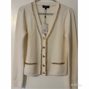 BNWT- Generation Love - Chain-Trim Cream Cardigan
